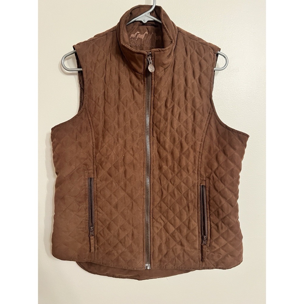 Outback Trading Company Brown Grand Prix Microsuede Quilted Vest Size Medium
